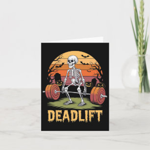 Halloween Deadlift Skelet Sportzaal Workout Gewich Kaart