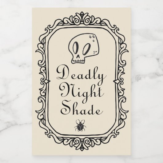 Halloween Deadly Night Shade Drinken Funny Spooky Wijn Etiket (Enkel label)