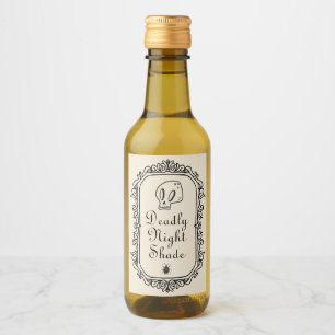 Halloween Deadly Night Shade Drinken Funny Spooky Wijn Etiket