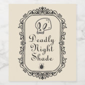 Halloween Deadly Night Shade Drinken Funny Spooky Wijn Etiket (Enkel label)