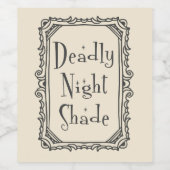 Halloween Deadly Night Shade Wijn Etiket (Enkel label)