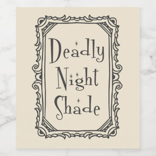 Halloween Deadly Night Shade Wijn Etiket (Enkel label)
