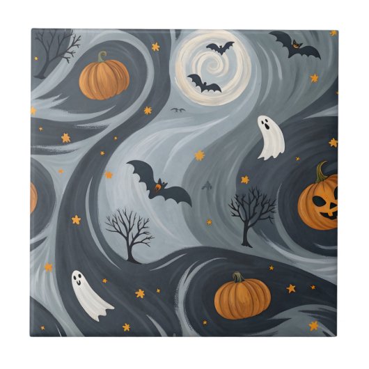 Halloween Death Night Tegeltje (Voorkant)