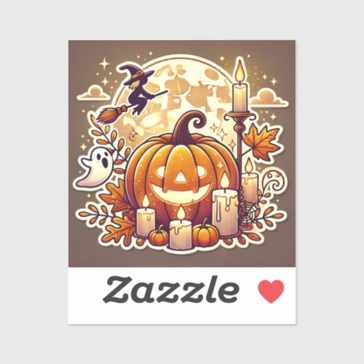 Halloween Decal – Pompoen, Heks, Geest & Volle Maa Sticker (Vel)