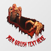 Halloween Decals Custom Gory Zombie Window Decaal (Vel)