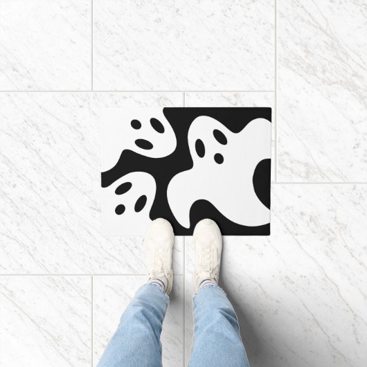 Halloween Decor Black en White Doormat Deurmat (Binnen)