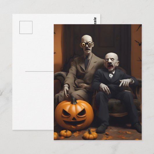 Halloween decor ontwerp briefkaart (Voorkant / Achterkant)