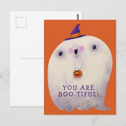 Halloween Decor Trick or treat Schattige Spooky Gh Briefkaart (Voorkant / Achterkant)