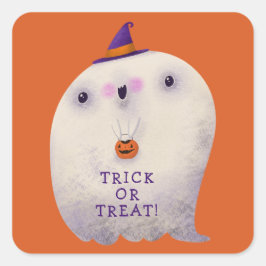 Halloween Decor Trick or treat Schattige Spooky Gh Vierkante Sticker