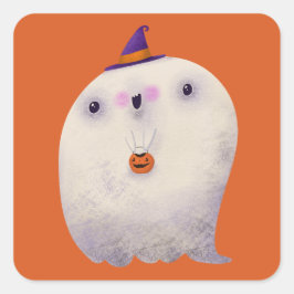 Halloween Decor Trick or treat Schattige Spooky Gh Vierkante Sticker