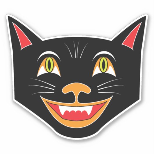  Halloween Decoratie Black Cat IV Sticker (Voorkant)