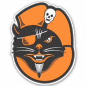  Halloween Decoratie Black Cat Pirate Sticker (Voorkant)