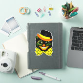  Halloween Decoratie Black Cat Tophat Sticker (iPad Cover)