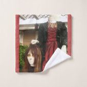 Halloween decoratie gotische hoofdloze dame bad handdoek (Wasdoekje)