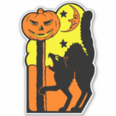  Halloween Decoratie Howling Black Cat Sticker (Voorkant)