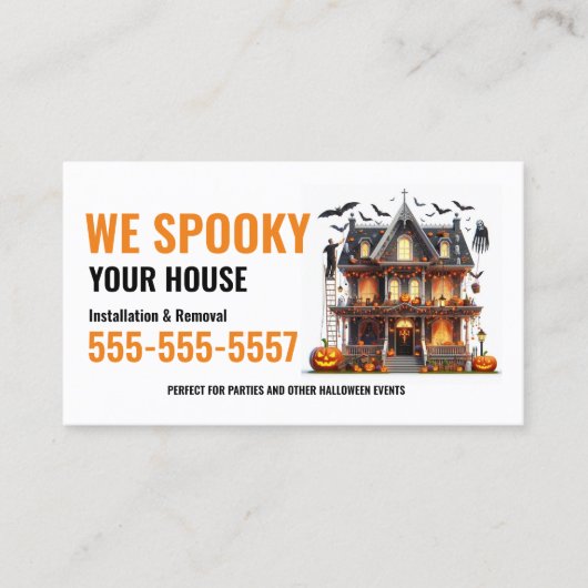 Halloween Decoratie Installatie Visitekaartjes (Voorkant)