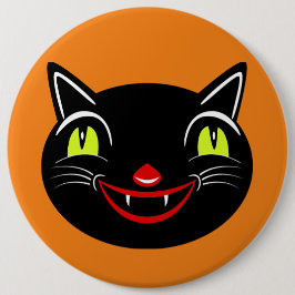  Halloween Decoratie Zwart Cat I Ronde Button 6,0 Cm