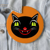  Halloween Decoratie Zwart Cat I Ronde Button 6,0 Cm (In situ)