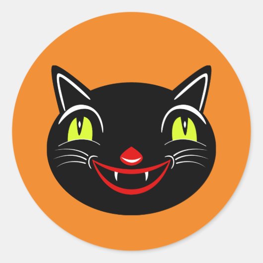  Halloween Decoratie Zwart Cat I Ronde Sticker (Voorkant)