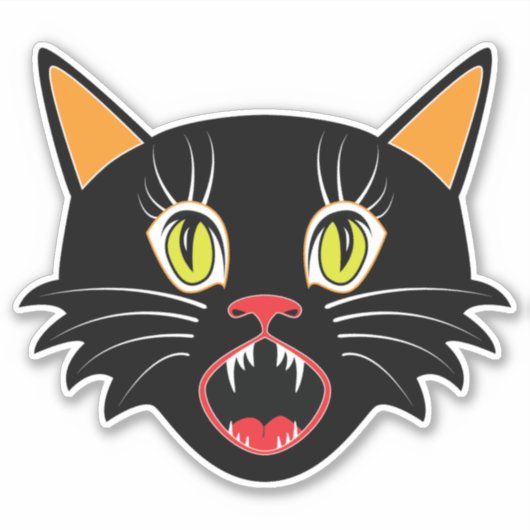  Halloween Decoratie Zwart Cat II Sticker (Voorkant)