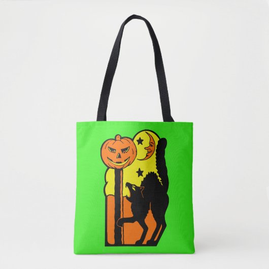  Halloween Decoratie Zwarte Kat Pompoen Tote Bag (Voorkant)