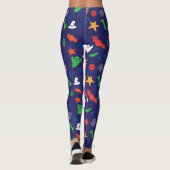 Halloween decoraties op Royal Blue Leggings (Achterkant)