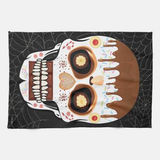 Halloween Decoration Sugar Skull Kitchen Towel Theedoek (Horizontaal)