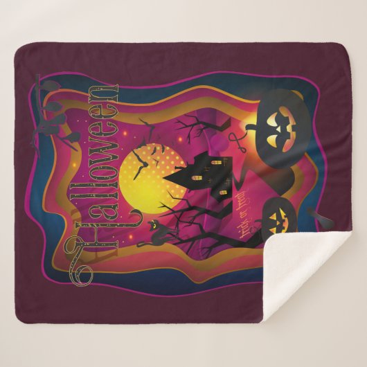 Halloween Decoration Treat of Trick Monster Sherpa Deken (Voorkant (horizontaal))