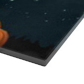 Halloween decorative Glass Cutting Board/Black Cat Snijplank (Hoek)