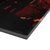 Halloween decorative Glass Cutting Board/Black Cat Snijplank (Hoek)