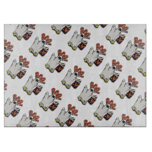 Halloween Decorative Glass Cutting Board/Ghost Snijplank (Voorkant)