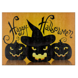 Halloween Decorative Glass Cutting Board/Pumpkins Snijplank