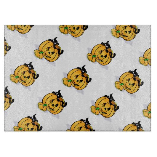 Halloween Decorative Glass Cutting Board/Pumpkins Snijplank (Voorkant)