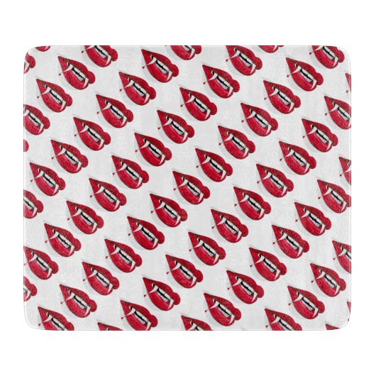 Halloween Decorative Glass Cutting Board/Teeth Snijplank (Voorkant)