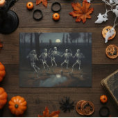 Halloween Decoupage Dansende Skeletten Briefkaart
