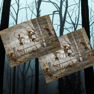 Halloween-decoupage-danskeletten Briefkaart