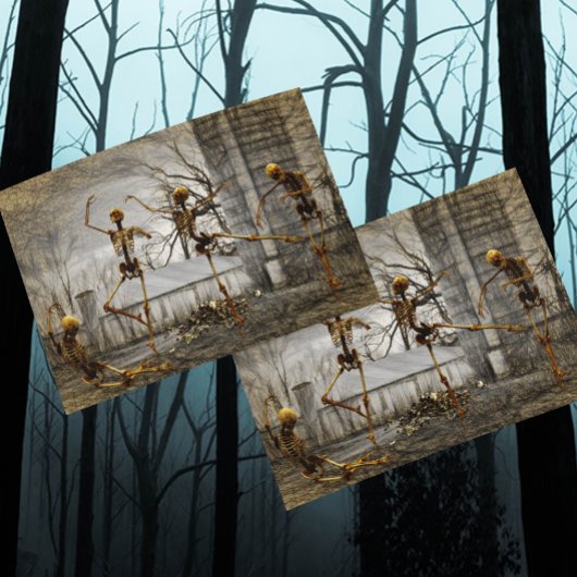  Halloween-decoupage-danskeletten Briefkaart