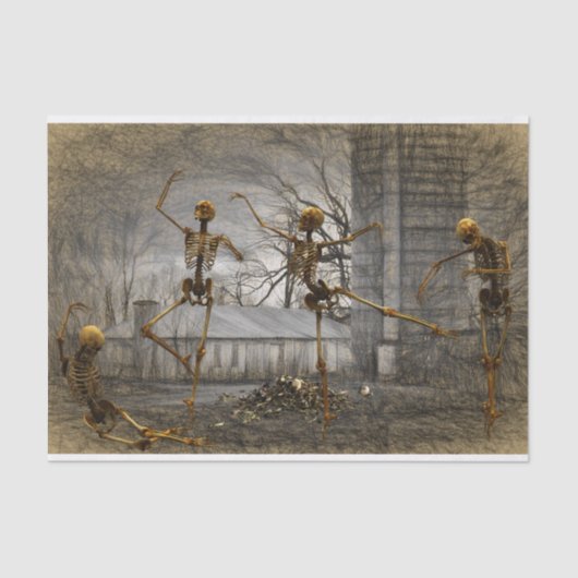Halloween-decoupage-danskeletten Tissuepapier (Voorkant)