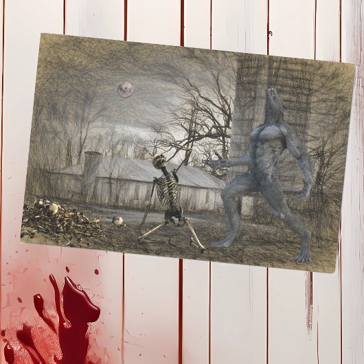Halloween Decoupage Werewolf Skeleton Tissuepapier