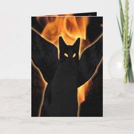 Halloween Demon Cat Kaart