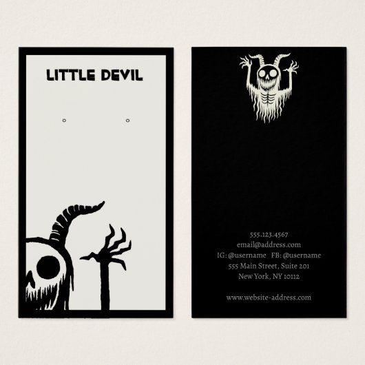 Halloween Demon Skull Earring Display Kaart (Voorkant /achterkant)