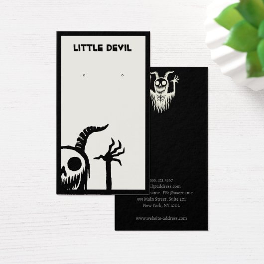 Halloween Demon Skull Earring Display Kaart (Bureau)