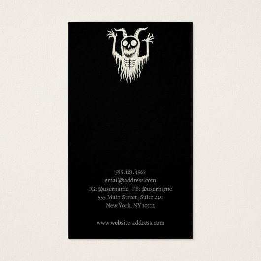 Halloween Demon Skull Earring Display Kaart (Achterkant)