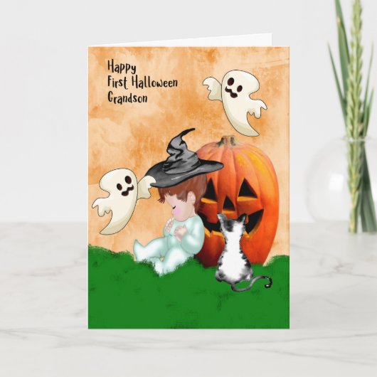 Halloween Design for Grandson with Pumpkin Kaart (Voorkant)