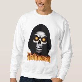 Halloween-design: griezelige schedel met gloeiende trui