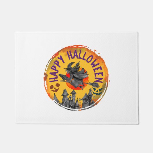 Halloween Design Happy Halloween Witch Deurmat (Voorkant)