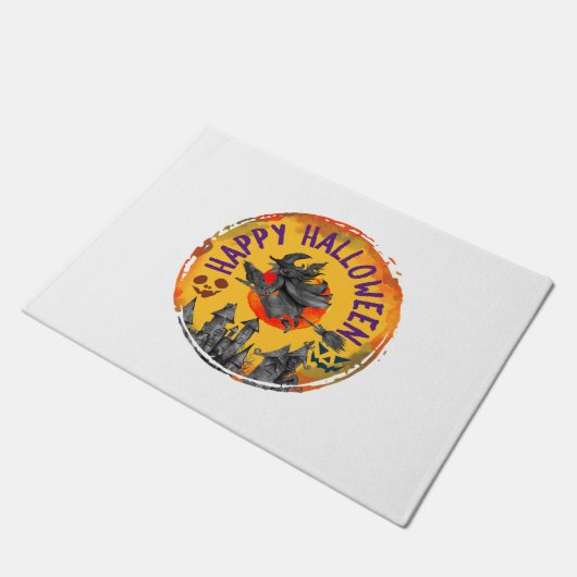 Halloween Design Happy Halloween Witch Deurmat (Schuin)