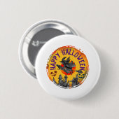 Halloween Design Happy Halloween Witch Ronde Button 5,7 Cm (Voorkant /achterkant)