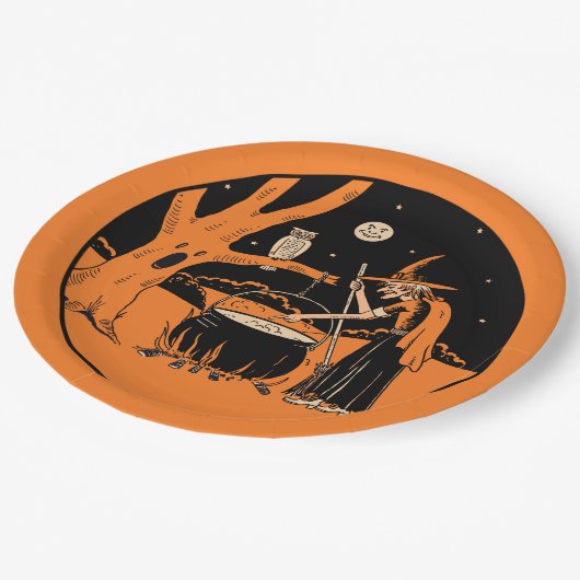 Halloween design - Hek in Forest Papieren Bordje (Gekanteld)