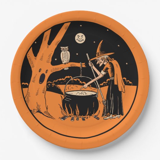 Halloween design - Hek in Forest Papieren Bordje (Voorkant)